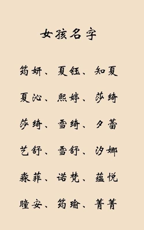 生女孩叫什么名字好,生个女孩取什么名字好听图4