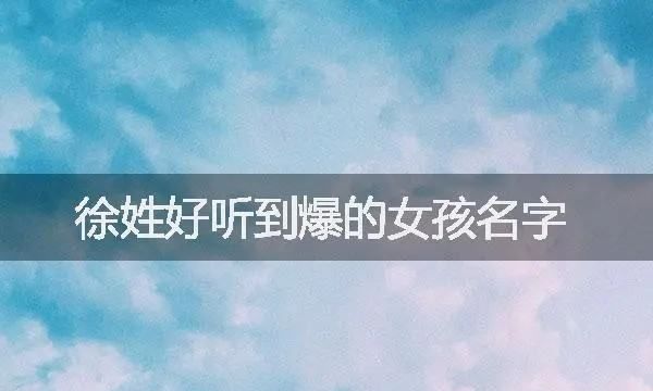 徐字起名字女孩,今年徐姓女宝宝取什么名字好图4