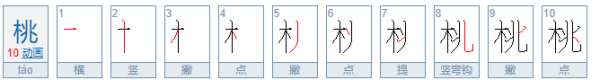 桃的笔顺,桃的笔顺怎么写的笔顺视频图8