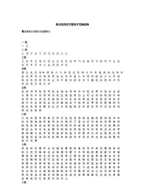 取名笔画一8吉凶表,名字笔画与五行对照表32画图1