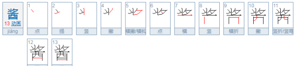 酱的部首怎么读,果酱的酱的笔顺怎么写图3