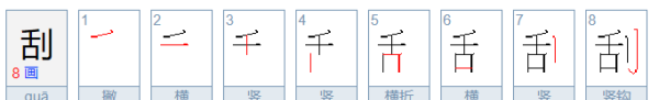 刮的部首是什么偏旁,刮怎么写图1