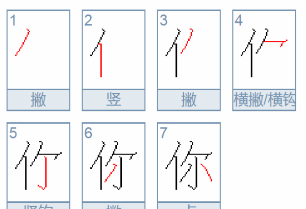 你的笔顺田字格,你的田字格怎么写图2