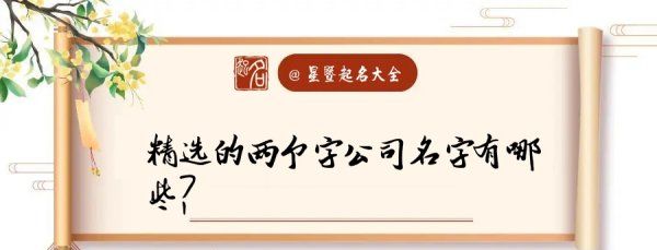 企业名称大全 最新版两个字,新公司名字寓意好的两个字大气的公司名称怎么取图1